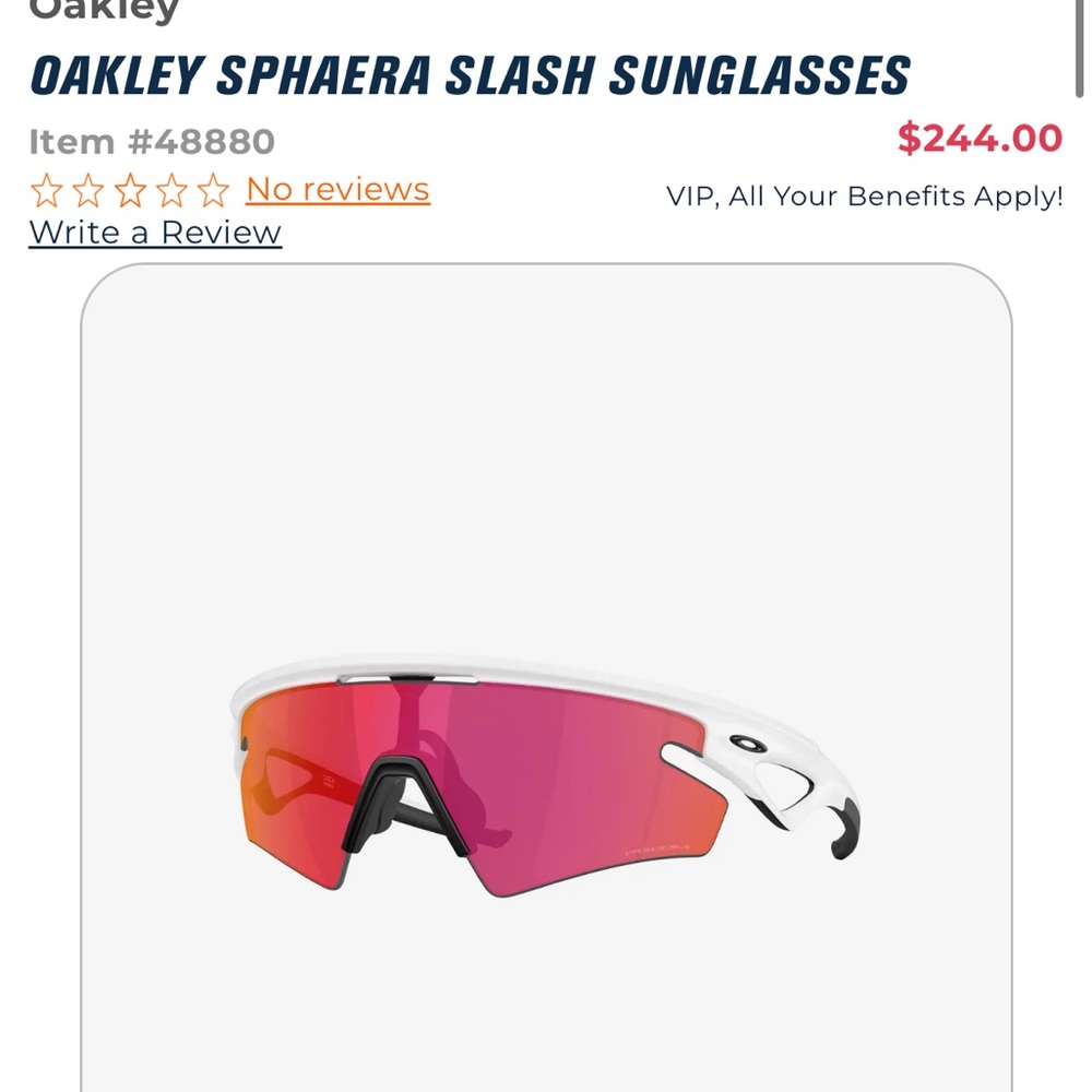 Oakley Sphaera Slash Sunglasses - White and Pink